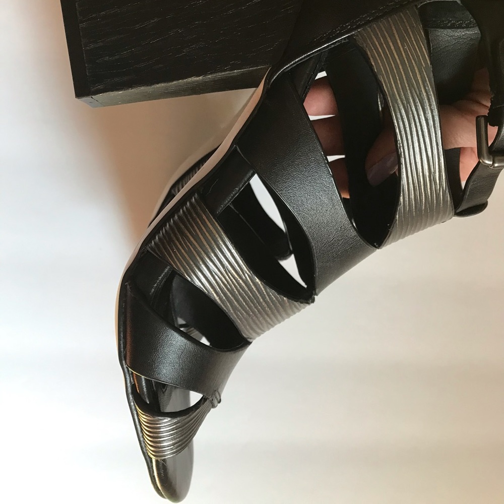 Isola Stacked Caged Leather Gladiator Heel - Picture 8 of 8